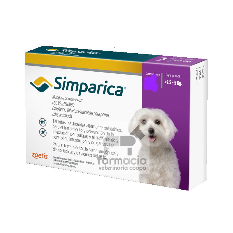Simparica perros 2.5 - 5 kg UNA TABLETA