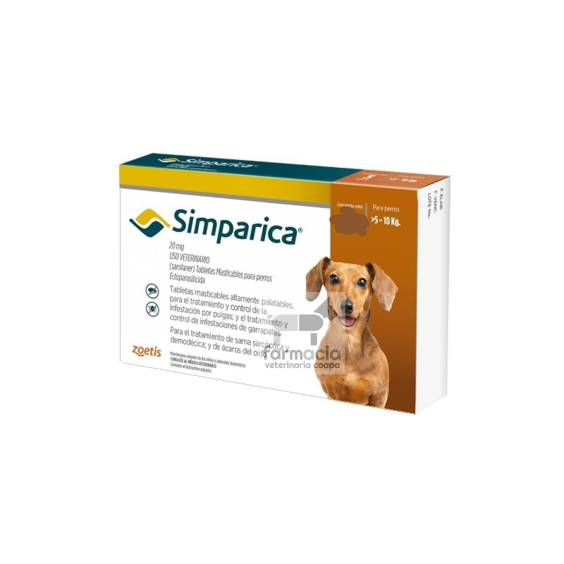 Simparica perros 5 - 10 kg UNA TABLETA